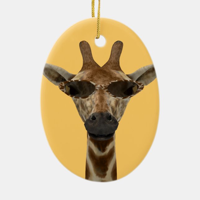 Giraffe Incognito Ceramic Ornament (Back)