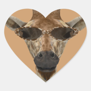 Giraffe Incognito Heart Sticker
