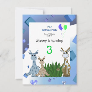 Giraffe Invitation d'anniversaire