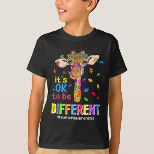 Giraffe It's Ok To Be Different Autism Awareness A T-Shirt