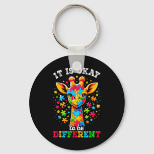 Giraffe It's Ok To Be Different Autism Awareness Keychain