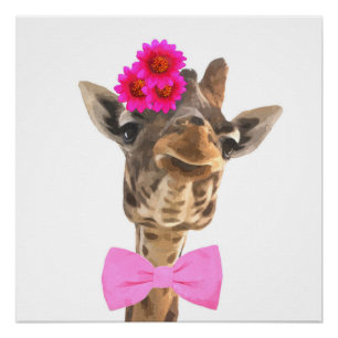 Giraffe jungle african wild animal nursery poster