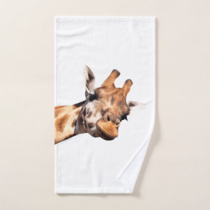 Giraffe Jungle Animal Portrait Bath Towel Set