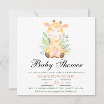 Giraffe Jungle Baby Shower Invite