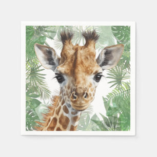 Giraffe Jungle Background Napkin