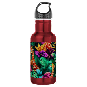 Giraffe Jungle Dreams Seamless Surface Pattern 532 Ml Water Bottle