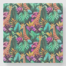 Giraffe Jungle Dreams Seamless Surface Pattern