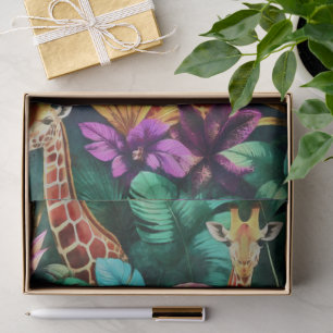 Giraffe Jungle Dreams Seamless Surface Pattern Tissue Paper