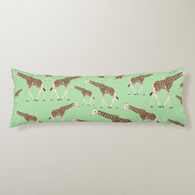 Giraffe Jungle Safari Animal Body Pillow (Front)
