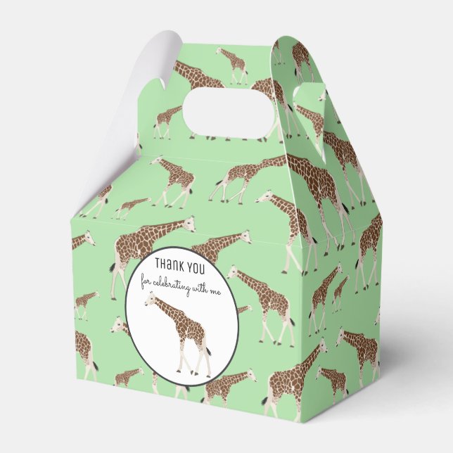Giraffe Jungle Safari Animal Favor Box (Front Side)