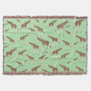 Giraffe Jungle Safari Animal Throw Blanket