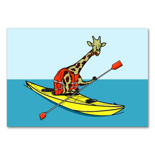 Giraffe Kayaking Table Number (Front)