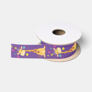 Giraffe Kids Birthday Party Cute Satin Ribbon