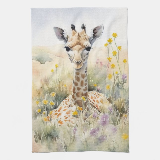 Giraffe  kitchen towel (Vertical)