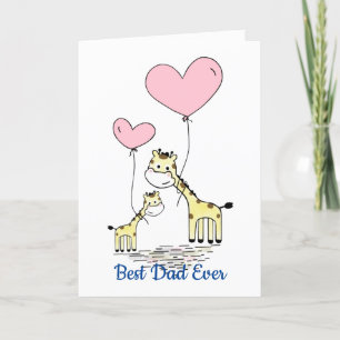 Giraffe learns to fly Balloons Holiday Card