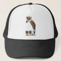 Giraffe looking at you, tall guy - yes shorty!