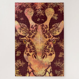 Giraffe Looking - Drawing Art Collection - Jigsaw Puzzle