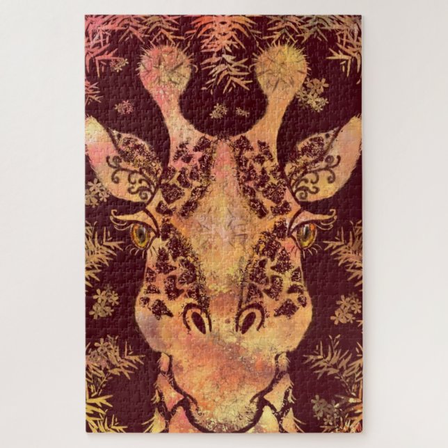 Giraffe Looking - Drawing Art Collection - Jigsaw Puzzle (Vertical)