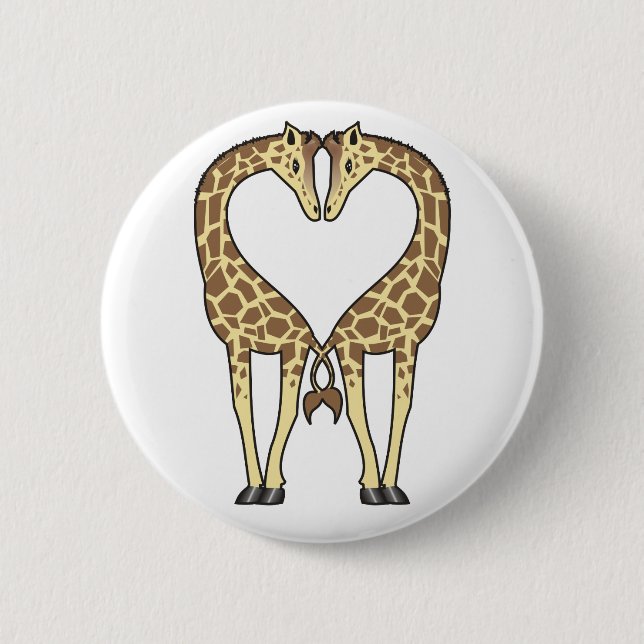 Giraffe Love 2 Inch Round Button (Front)