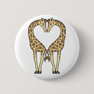 Giraffe Love 2 Inch Round Button