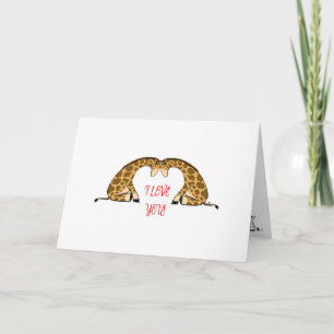 Giraffe Love Heart Carte Saint Valentin