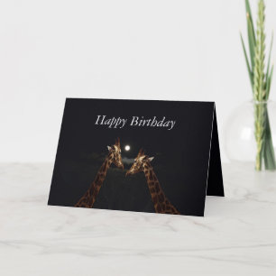 Giraffe Love In The Moonlight, Card