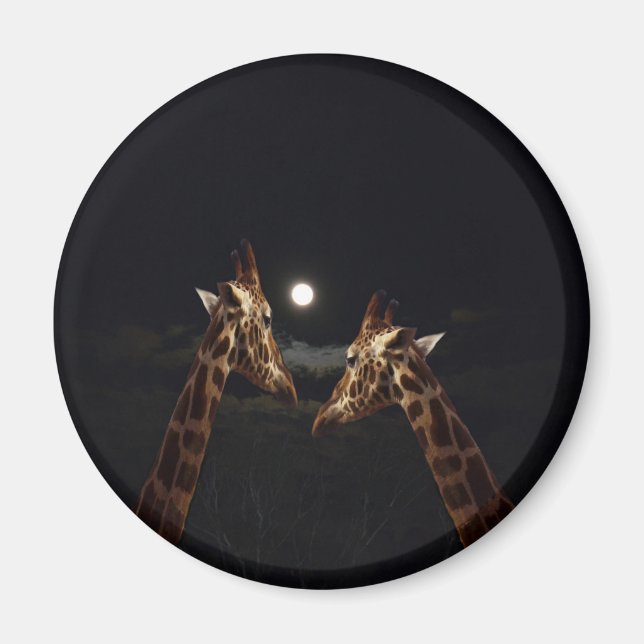 Giraffe Love In The Moonlight, Magnet (Front)