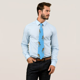 Giraffe Lover Blue Wild Animals Zoo African Safari Tie