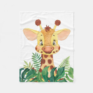 Giraffe Lover Cute Baby Giraffe Fleece Blanket