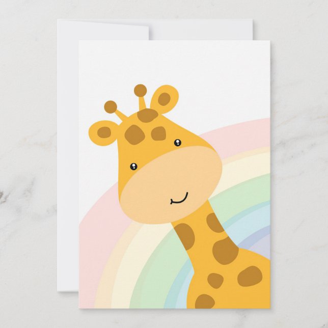 Giraffe Lover Cute Giraffe Peeking Invitation (Front)