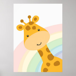 Giraffe Lover Cute Giraffe Peeking Poster