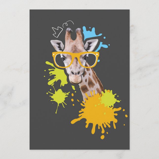 Giraffe Lover Cute Giraffe With Glasses Program (Front)