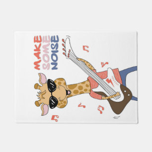 Giraffe Lover Giraffe Guitar Make Some Noise Doormat