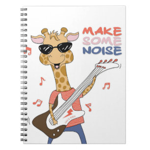 Giraffe Lover Giraffe Guitar Make Some Noise Notebook