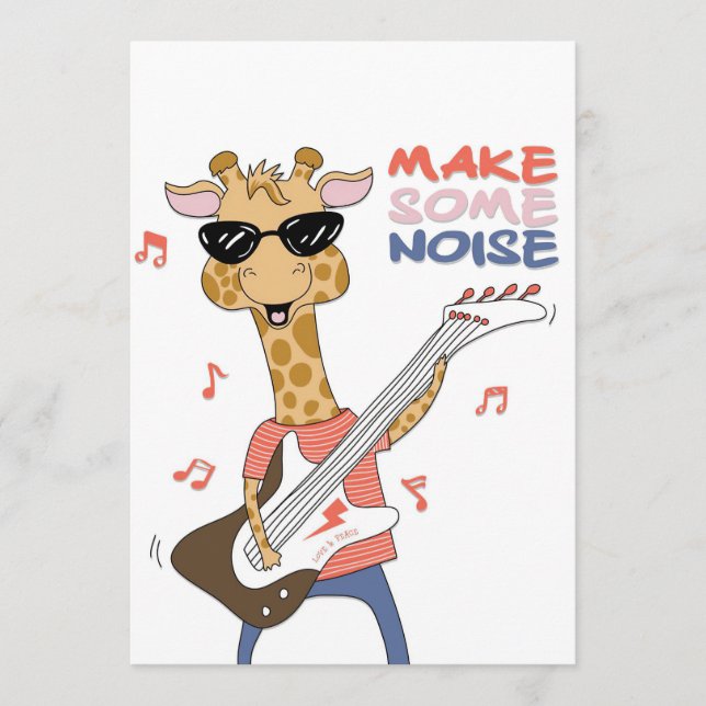 Giraffe Lover Giraffe Guitar Make Some Noise Program (Front)