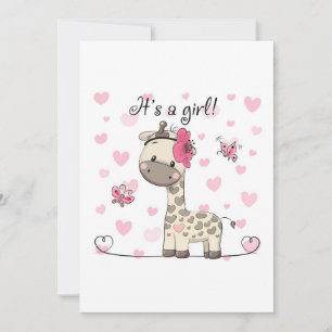 Giraffe Lover It Is A Girl Giraffe Invitation