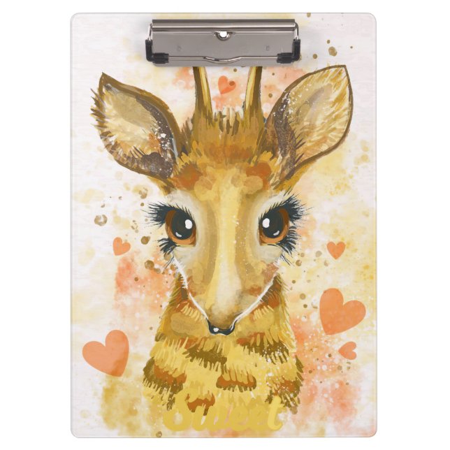 Giraffe Lover Lovely Giraffe Clipboard (Front)