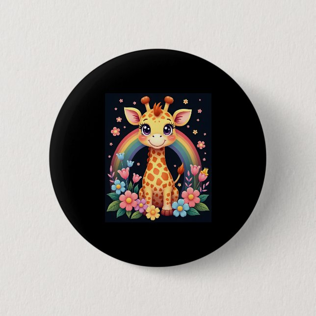 Giraffe Lovers T-Shirt 2 Inch Round Button (Front)