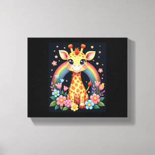 Giraffe Lovers T-Shirt Canvas Print