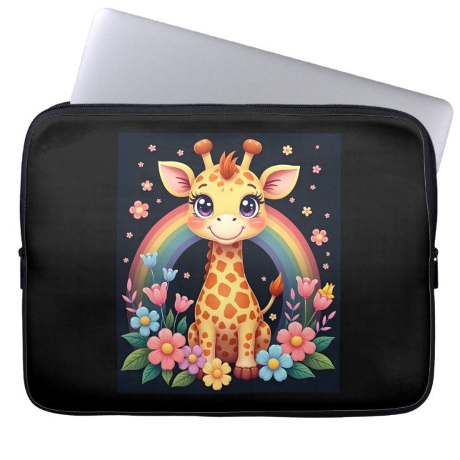 Giraffe Lovers T-Shirt Laptop Sleeve (Front)