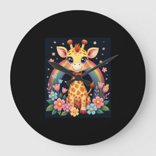 Giraffe Lovers T-Shirt Large Clock