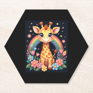 Giraffe Lovers T-Shirt Paper Coaster