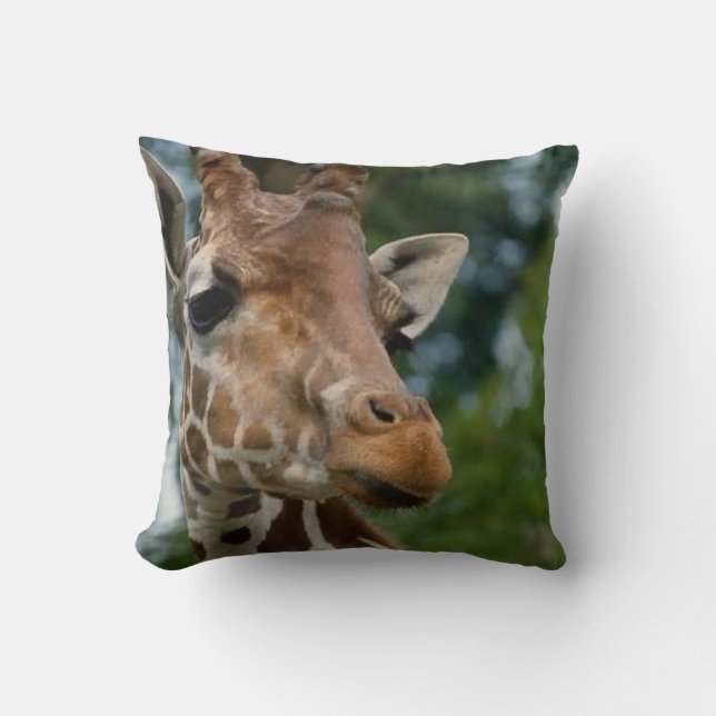 Giraffe Lovers Wildlife Throw Pillow (Front)