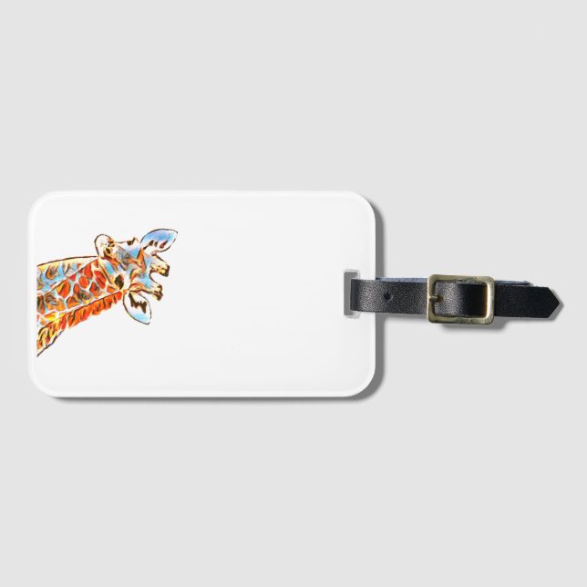 giraffe luggage tag (Front Horizontal)