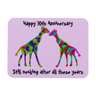 Giraffe Luv 10e Anniversaire Magnet