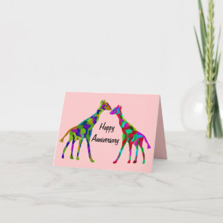 Giraffe Luv Anniversary Card