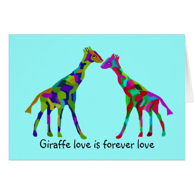 Giraffe Luv Anniversary Cards (Front Horizontal)