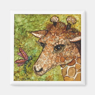 GIRAFFE MAGNET BÉBÉ 2x2 pouces & DRAGONFLY