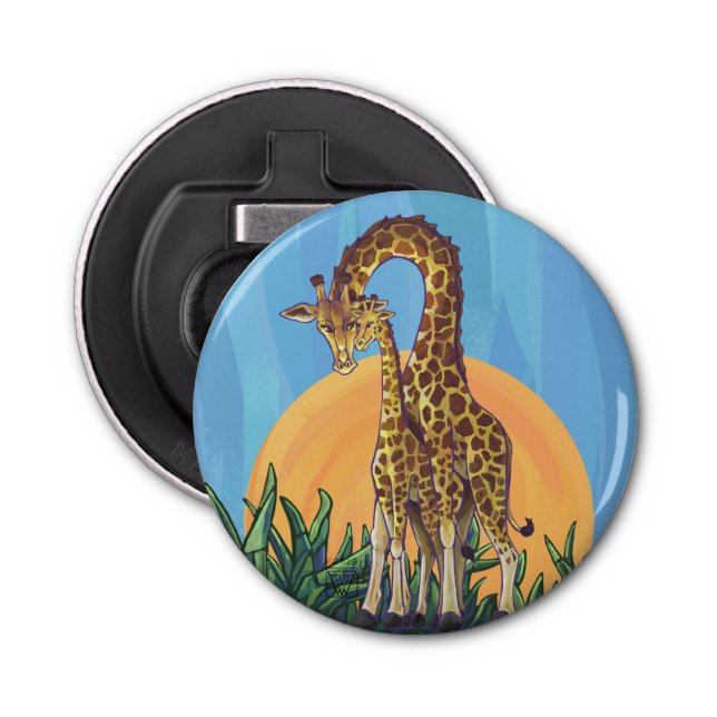 Giraffe Mama and Baby Bottle Opener (Front)