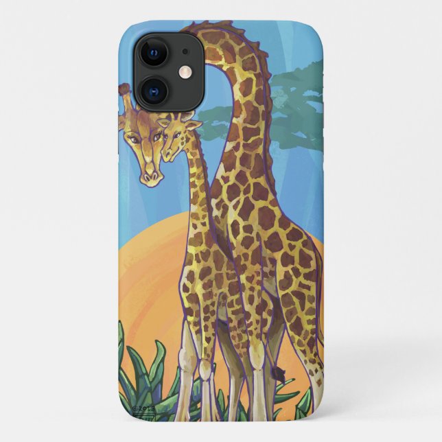 Giraffe Mama and Baby Case-Mate iPhone Case (Back)